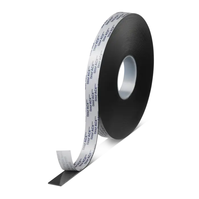 tesa ACXplus 7078 - 18m x 19mm - schwarz - weiße PE-beschichtete Abdeckung